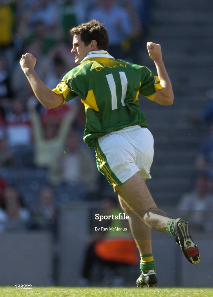 28 August 2005; Eoin Brosnan, Kerry, celebrates his goal. Bank of Ireland All-Ireland Senior Football Championship Semi-Final, Kerry v Cork, Croke Park, Dublin. Picture credit; Ray McManus / SPORTSFILE