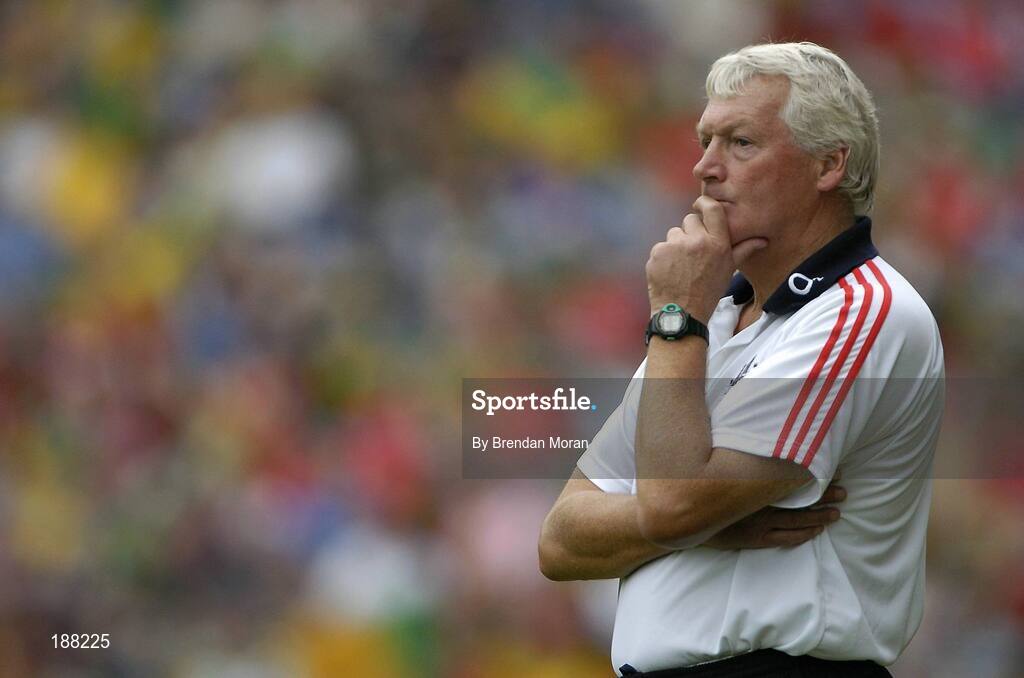 28 August 2005; Cork manager Billy Morgan watches the final moments of the game. Bank of Ireland All-Ireland Senior Football Championship Semi-Final, Kerry v Cork, Croke Park, Dublin. Picture credit; Brendan Moran / SPORTSFILE