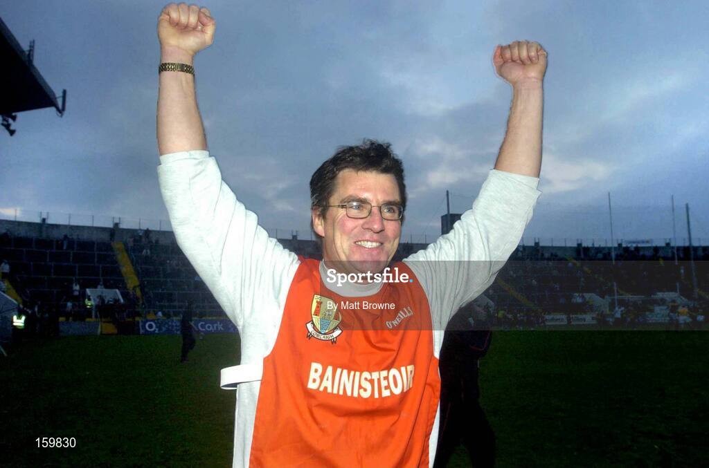 31 October 2004; Paul O'Connor, Na Pairsaigh selector, celebrates after the final whistle against Cloyne. Cork County Senior Hurling Final, Na Piarsaigh v Cloyne, Pairc Ui Chaoimh, Cork. Picture credit; Matt Browne / SPORTSFILE