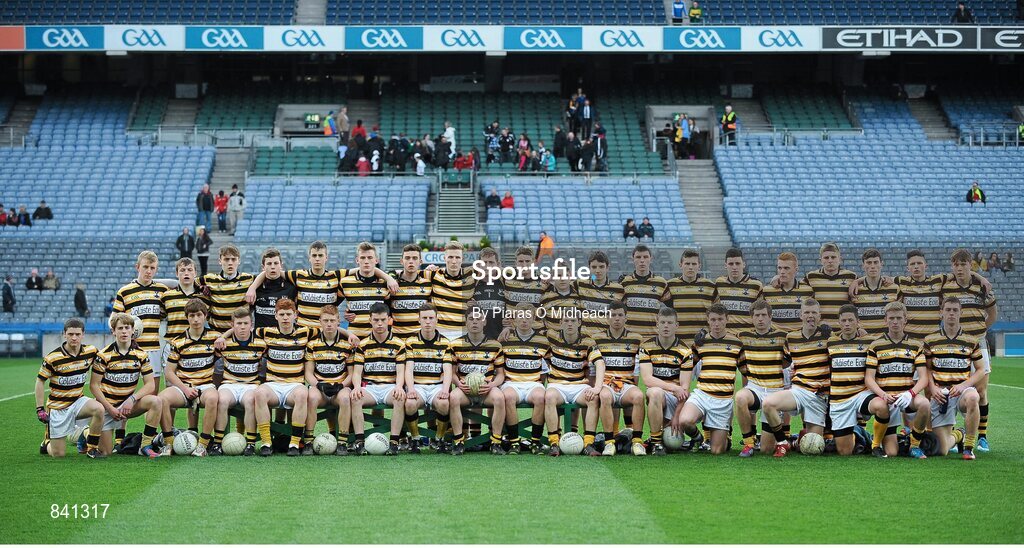 8 March 2014; The Coláiste Eoin panel. Leinster Colleges Senior Football Championship Final, Coláiste Eoin v Marist Athlone. Croke Park, Dublin. Picture credit: Piaras Ó Mídheach / SPORTSFILE