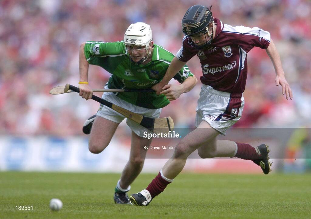 11 September 2005; Thomas Flannery, Galway, in action against Tom Condon, Limerick. ESB All-Ireland Minor Hurling Championship Final, Galway v Limerick, Croke Park, Dublin. Picture credit; David Maher / SPORTSFILE