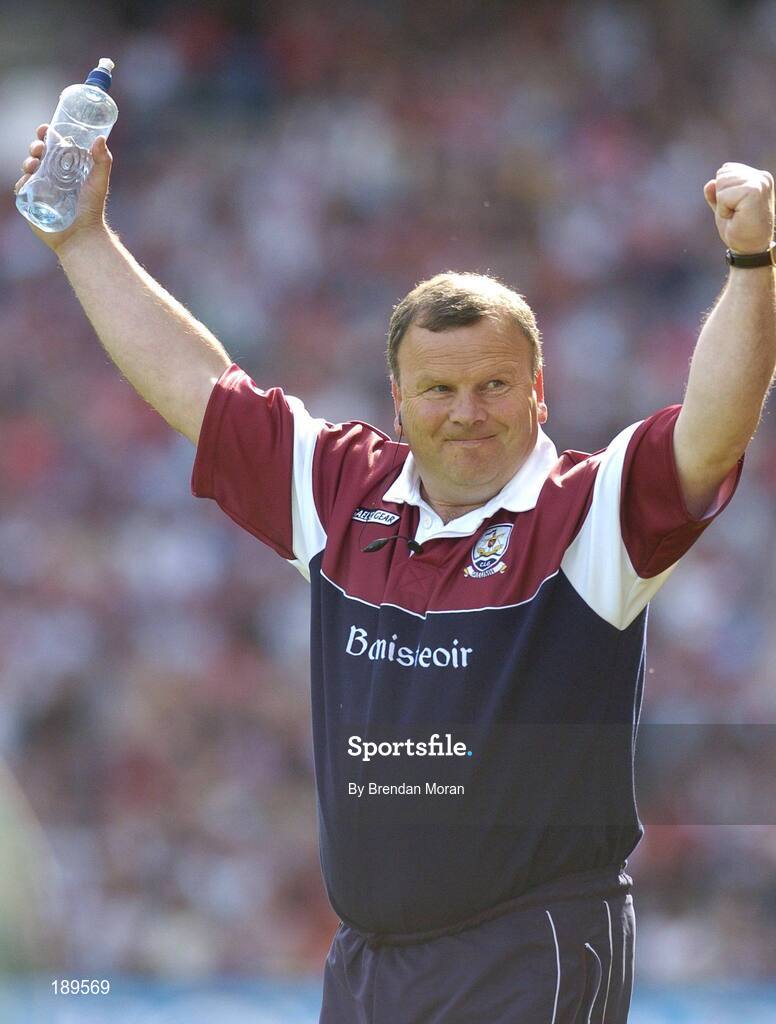 11 September 2005; Galway manager Mattie Murphy celebrates at the final whistle. ESB All-Ireland Minor Hurling Championship Final, Galway v Limerick, Croke Park, Dublin. Picture credit; Brendan Moran / SPORTSFILE