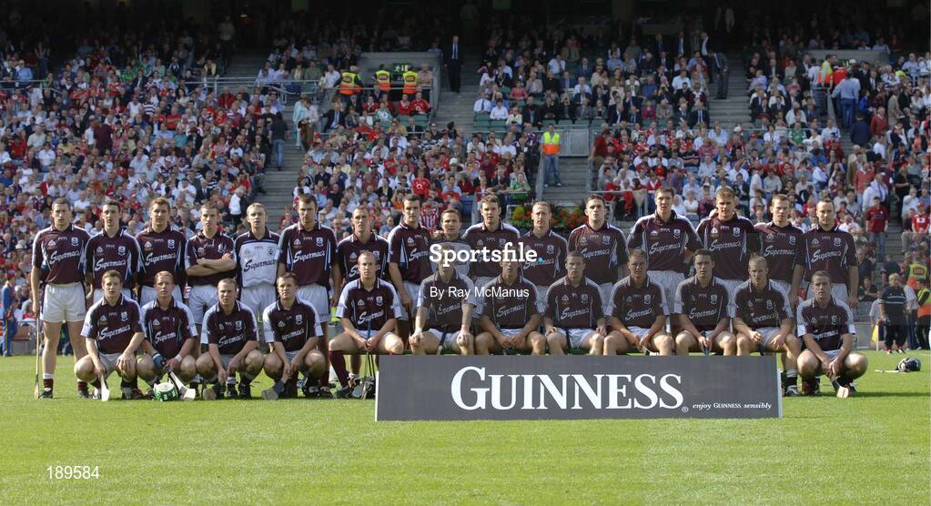 11 September 2005; The Galway Panel. Guinness All-Ireland Senior Hurling Championship Final, Galway v Cork, Croke Park, Dublin. Picture credit; Ray McManus / SPORTSFILE *** Local Caption *** Any photograph taken by SPORTSFILE during, or in connection with, the 2005 Guinness All-Ireland Hurling Final which displays GAA logos or contains an image or part of an image of any GAA intellectual property, or, which contains images of a GAA player/players in their playing uniforms, may only be used for editorial and non-advertising purposes.  Use of photographs for advertising, as posters or for purchase separately is strictly prohibited unless prior written approval has been obtained from the Gaelic Athletic Association.