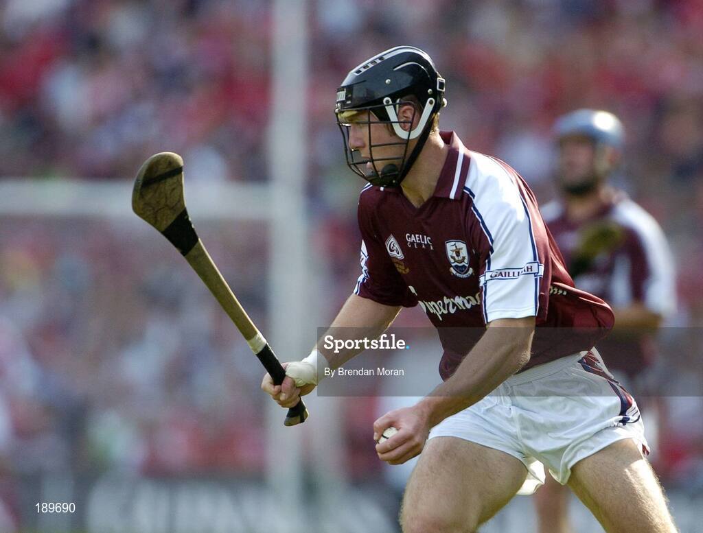 11 September 2005; Tony Og Regan, Galway. Guinness All-Ireland Senior Hurling Championship Final, Galway v Cork, Croke Park, Dublin. Picture credit; Brendan Moran / SPORTSFILE *** Local Caption *** Any photograph taken by SPORTSFILE during, or in connection with, the 2005 Guinness All-Ireland Hurling Final which displays GAA logos or contains an image or part of an image of any GAA intellectual property, or, which contains images of a GAA player/players in their playing uniforms, may only be used for editorial and non-advertising purposes.  Use of photographs for advertising, as posters or for purchase separately is strictly prohibited unless prior written approval has been obtained from the Gaelic Athletic Association.