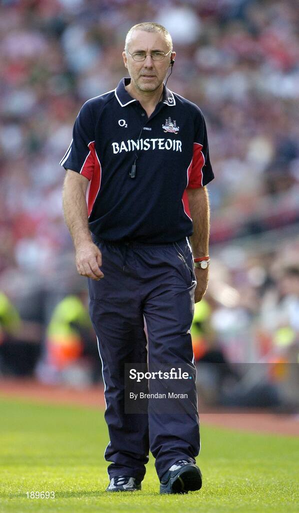 11 September 2005; John Allen, Cork manager. Guinness All-Ireland Senior Hurling Championship Final, Galway v Cork, Croke Park, Dublin. Picture credit; Brendan Moran / SPORTSFILE *** Local Caption *** Any photograph taken by SPORTSFILE during, or in connection with, the 2005 Guinness All-Ireland Hurling Final which displays GAA logos or contains an image or part of an image of any GAA intellectual property, or, which contains images of a GAA player/players in their playing uniforms, may only be used for editorial and non-advertising purposes.  Use of photographs for advertising, as posters or for purchase separately is strictly prohibited unless prior written approval has been obtained from the Gaelic Athletic Association.