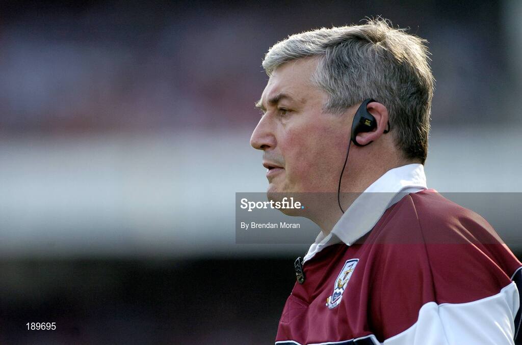 11 September 2005; Conor Hayes, Galway manager. Guinness All-Ireland Senior Hurling Championship Final, Galway v Cork, Croke Park, Dublin. Picture credit; Brendan Moran / SPORTSFILE *** Local Caption *** Any photograph taken by SPORTSFILE during, or in connection with, the 2005 Guinness All-Ireland Hurling Final which displays GAA logos or contains an image or part of an image of any GAA intellectual property, or, which contains images of a GAA player/players in their playing uniforms, may only be used for editorial and non-advertising purposes.  Use of photographs for advertising, as posters or for purchase separately is strictly prohibited unless prior written approval has been obtained from the Gaelic Athletic Association.