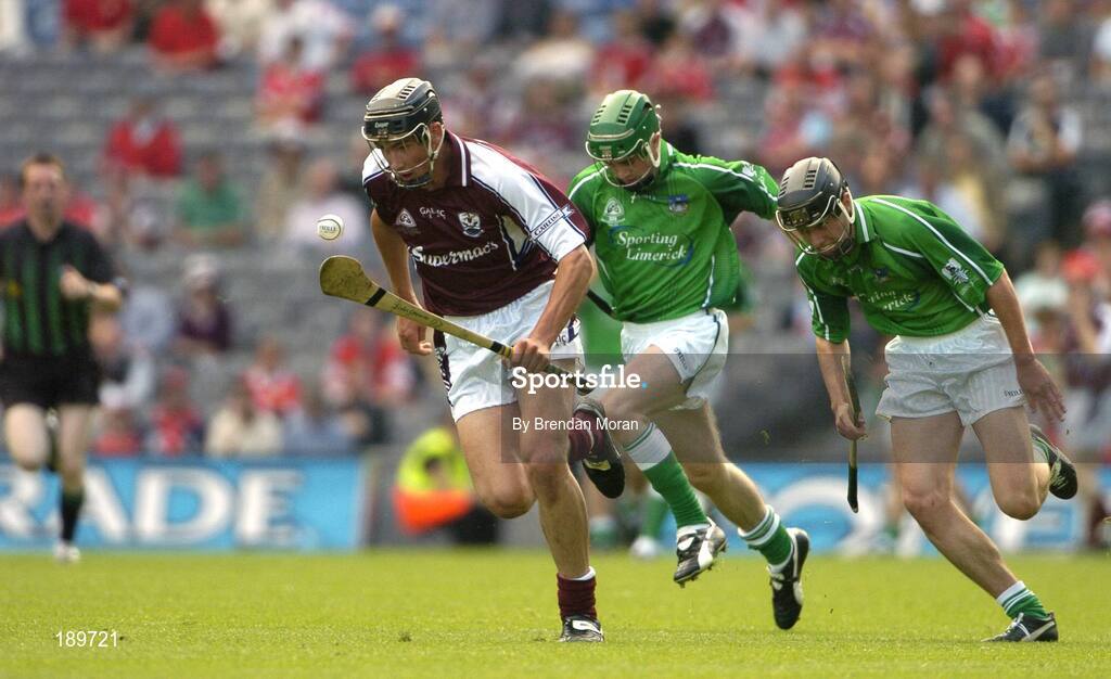 11 September 2005; John Greene, Galway, races clear of the Limerick defence. ESB All-Ireland Minor Hurling Championship Final, Galway v Limerick, Croke Park, Dublin. Picture credit; Brendan Moran / SPORTSFILE