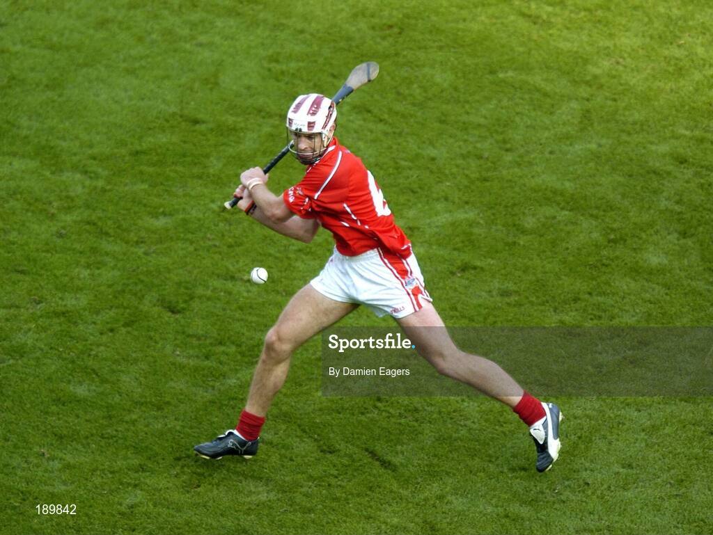 11 September 2005; Ronan Curran, Cork. Guinness All-Ireland Senior Hurling Championship Final, Galway v Cork, Croke Park, Dublin. Picture credit; Damien Eagers / SPORTSFILE *** Local Caption *** Any photograph taken by SPORTSFILE during, or in connection with, the 2005 Guinness All-Ireland Hurling Final which displays GAA logos or contains an image or part of an image of any GAA intellectual property, or, which contains images of a GAA player/players in their playing uniforms, may only be used for editorial and non-advertising purposes.  Use of photographs for advertising, as posters or for purchase separately is strictly prohibited unless prior written approval has been obtained from the Gaelic Athletic Association.