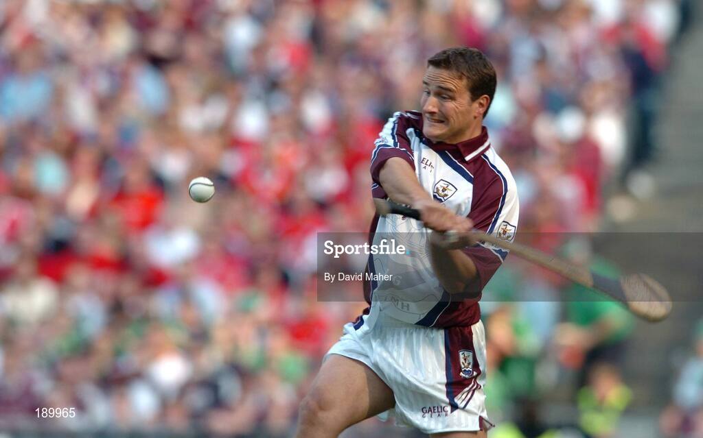 11 September 2005; Liam Donoghue, Galway. Guinness All-Ireland Senior Hurling Championship Final, Galway v Cork, Croke Park, Dublin. Picture credit; David Maher / SPORTSFILE *** Local Caption *** Any photograph taken by SPORTSFILE during, or in connection with, the 2005 Guinness All-Ireland Hurling Final which displays GAA logos or contains an image or part of an image of any GAA intellectual property, or, which contains images of a GAA player/players in their playing uniforms, may only be used for editorial and non-advertising purposes.  Use of photographs for advertising, as posters or for purchase separately is strictly prohibited unless prior written approval has been obtained from the Gaelic Athletic Association.