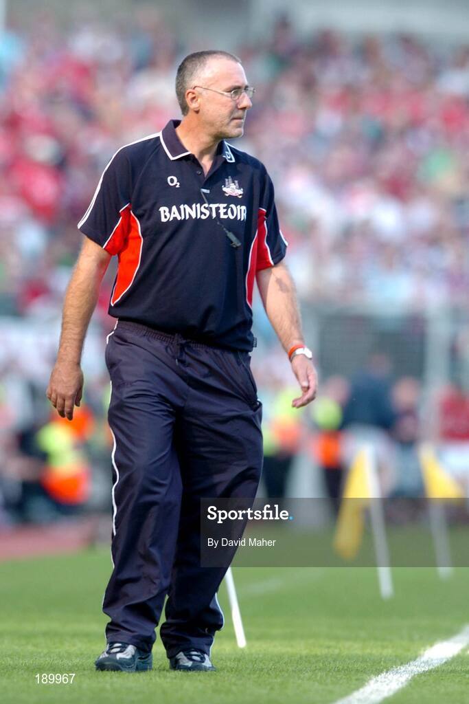 11 September 2005; John Allen, Cork manager. Guinness All-Ireland Senior Hurling Championship Final, Galway v Cork, Croke Park, Dublin. Picture credit; David Maher / SPORTSFILE *** Local Caption *** Any photograph taken by SPORTSFILE during, or in connection with, the 2005 Guinness All-Ireland Hurling Final which displays GAA logos or contains an image or part of an image of any GAA intellectual property, or, which contains images of a GAA player/players in their playing uniforms, may only be used for editorial and non-advertising purposes.  Use of photographs for advertising, as posters or for purchase separately is strictly prohibited unless prior written approval has been obtained from the Gaelic Athletic Association.