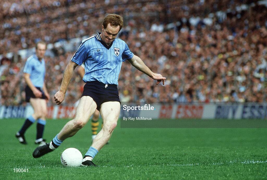 22 September 1985; Barney Rock of Dublin in action during the All-Ireland Football Final match between Kerry and Dublin at Croke Park, Dublin. Photo by Ray McManus/Sportsfile