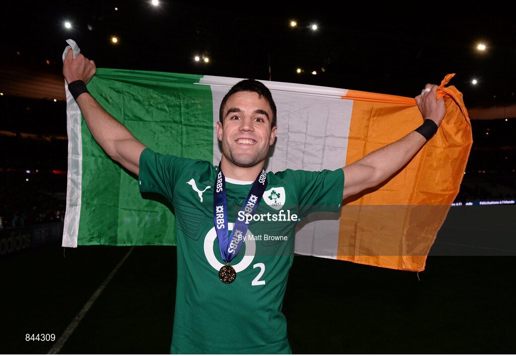 15 March 2014; Conor Murray, Ireland, celebrates after the game. RBS Six Nations Rugby Championship 2014, France v Ireland, Stade De France, Saint Denis, Paris, France. Picture credit: Matt Browne / SPORTSFILE