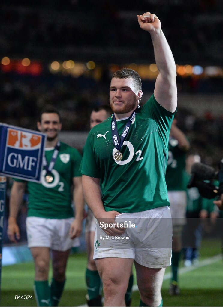 15 March 2014; Ireland's Jack McGrath celebrates after the game. RBS Six Nations Rugby Championship 2014, France v Ireland, Stade De France, Saint Denis, Paris, France. Picture credit: Matt Browne / SPORTSFILE