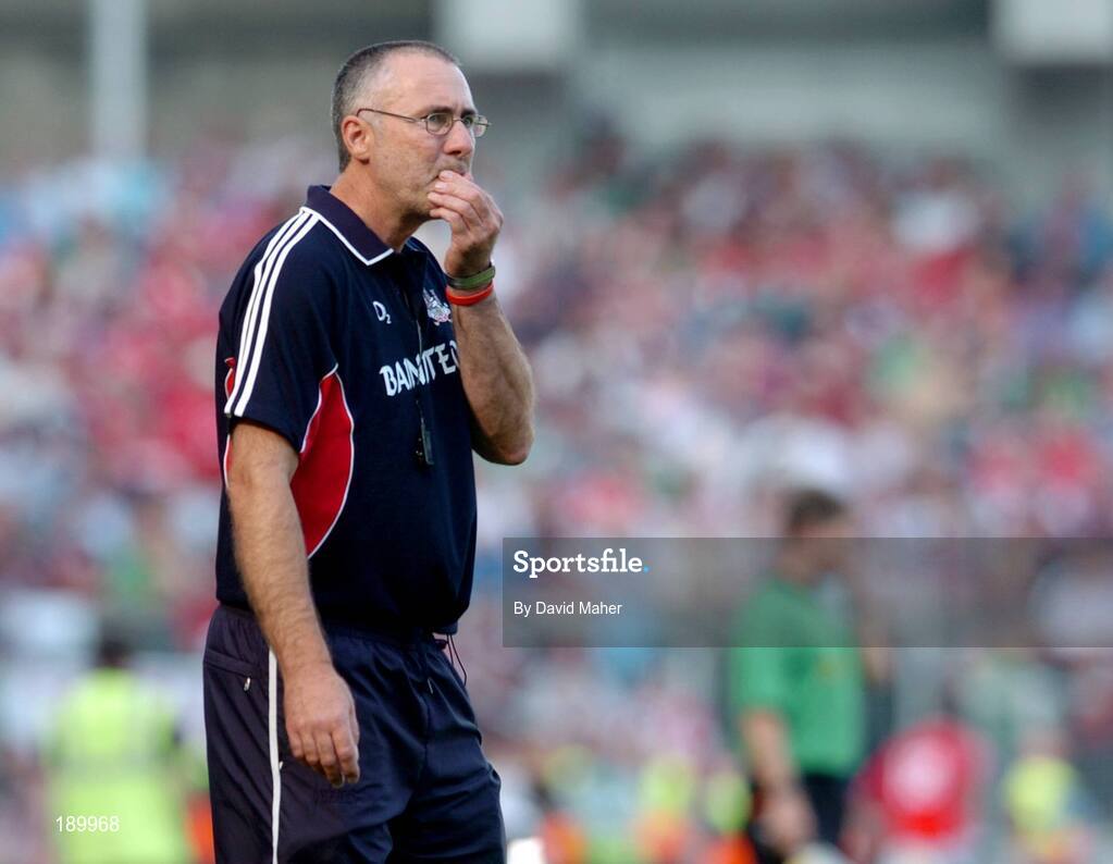 11 September 2005; John Allen, Cork manager. Guinness All-Ireland Senior Hurling Championship Final, Galway v Cork, Croke Park, Dublin. Picture credit; David Maher / SPORTSFILE *** Local Caption *** Any photograph taken by SPORTSFILE during, or in connection with, the 2005 Guinness All-Ireland Hurling Final which displays GAA logos or contains an image or part of an image of any GAA intellectual property, or, which contains images of a GAA player/players in their playing uniforms, may only be used for editorial and non-advertising purposes.  Use of photographs for advertising, as posters or for purchase separately is strictly prohibited unless prior written approval has been obtained from the Gaelic Athletic Association.
