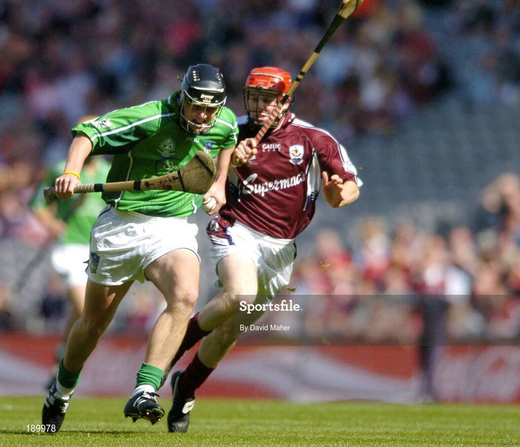 11 September 2005; Eoin Ryan, Limerick, in action against Alan Leech, Galway. ESB All-Ireland Minor Hurling Championship Final, Galway v Limerick, Croke Park, Dublin. Picture credit; David Maher / SPORTSFILE