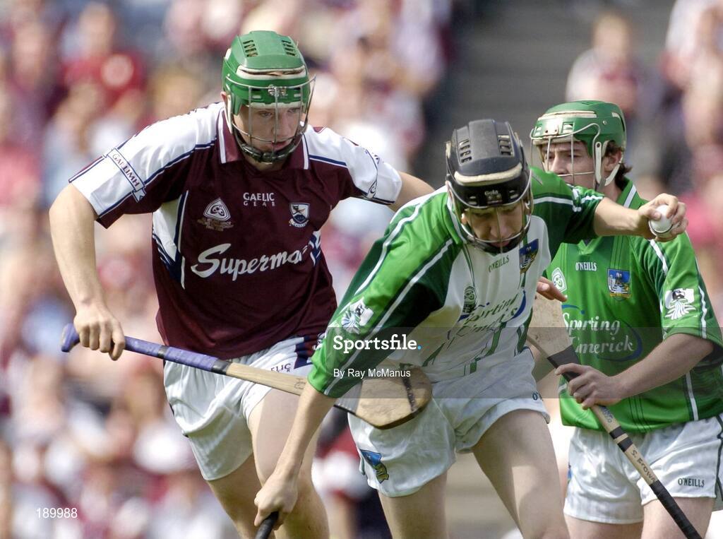 11 September 2005; Ger Flynn, Limerick, in action against Joe Canning, Galway. ESB All-Ireland Minor Hurling Championship Final, Galway v Limerick, Croke Park, Dublin. Picture credit; Ray McManus / SPORTSFILE