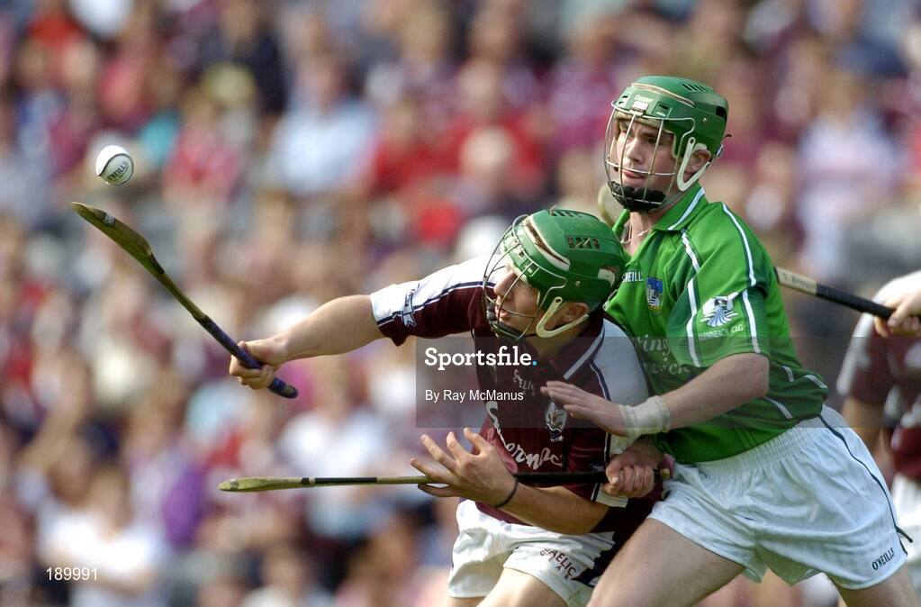11 September 2005; Joe Canning, Galway, in action against David Moloney, Limerick. ESB All-Ireland Minor Hurling Championship Final, Galway v Limerick, Croke Park, Dublin. Picture credit; Ray McManus / SPORTSFILE