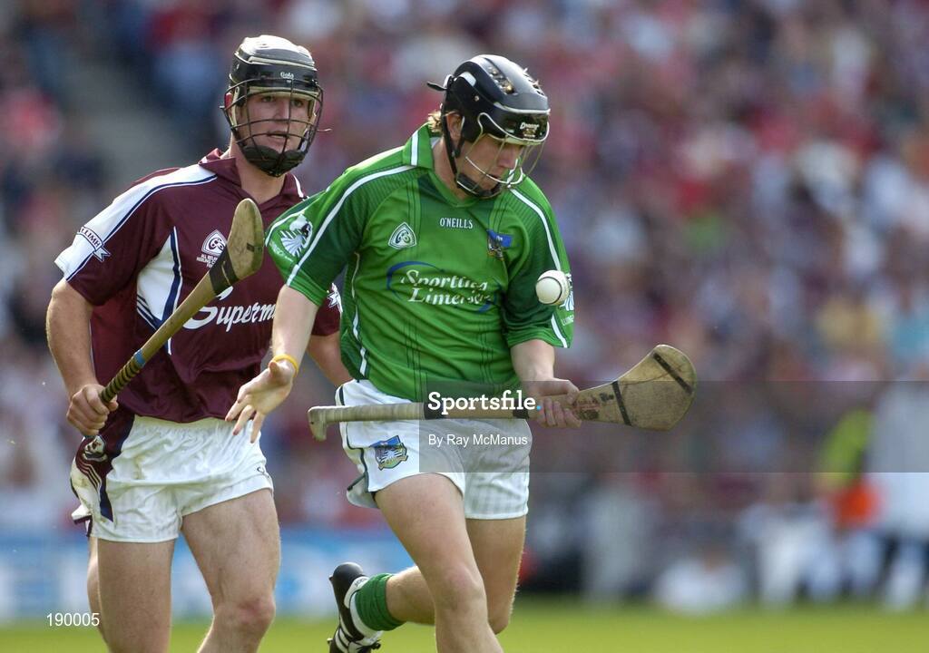 11 September 2005; Eoin Ryan, Limerick, in action against Andrew Keary, Galway. ESB All-Ireland Minor Hurling Championship Final, Galway v Limerick, Croke Park, Dublin. Picture credit; Ray McManus / SPORTSFILE