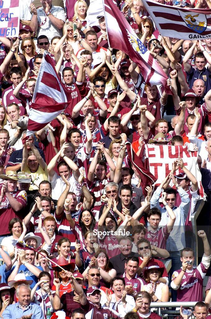 11 September 2005; Galway supporters cheer on their side during the game. ESB All-Ireland Minor Hurling Championship Final, Galway v Limerick, Croke Park, Dublin. Picture credit; Ray McManus / SPORTSFILE