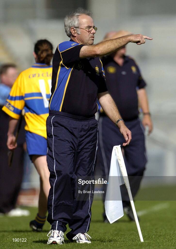 18 September 2005; Clare manager Michael Maher. Dublin v Clare, All-Ireland Junior Camogie Final, Croke Park, Dublin. Picture credit; Brian Lawless / SPORTSFILE *** Local Caption *** Any photograph taken by SPORTSFILE during, or in connection with, the 2005 Guinness All-Ireland Hurling Final which displays GAA logos or contains an image or part of an image of any GAA intellectual property, or, which contains images of a GAA player/players in their playing uniforms, may only be used for editorial and non-advertising purposes.  Use of photographs for advertising, as posters or for purchase separately is strictly prohibited unless prior written approval has been obtained from the Gaelic Athletic Association.