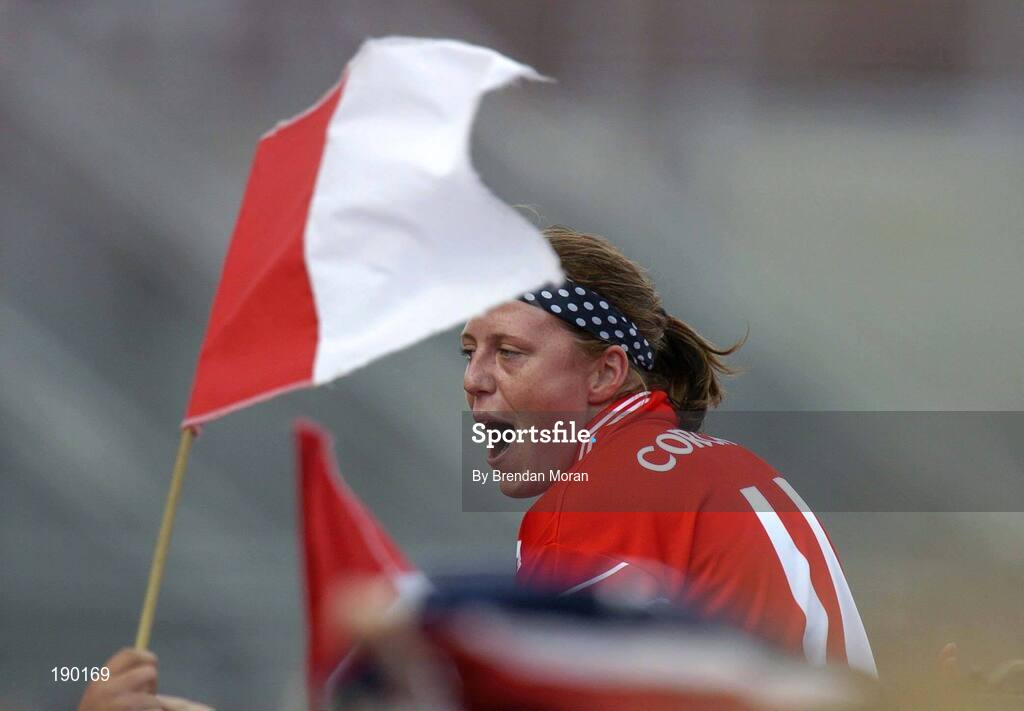 18 September 2005; Cork's Gemma O'Connor is lifted by jubilant Cork fans after the game. Tipperary v Cork, Foras na Gaeilge All-Ireland Senior Camogie Final, Croke Park, Dublin. Picture credit; Brendan Moran / SPORTSFILE