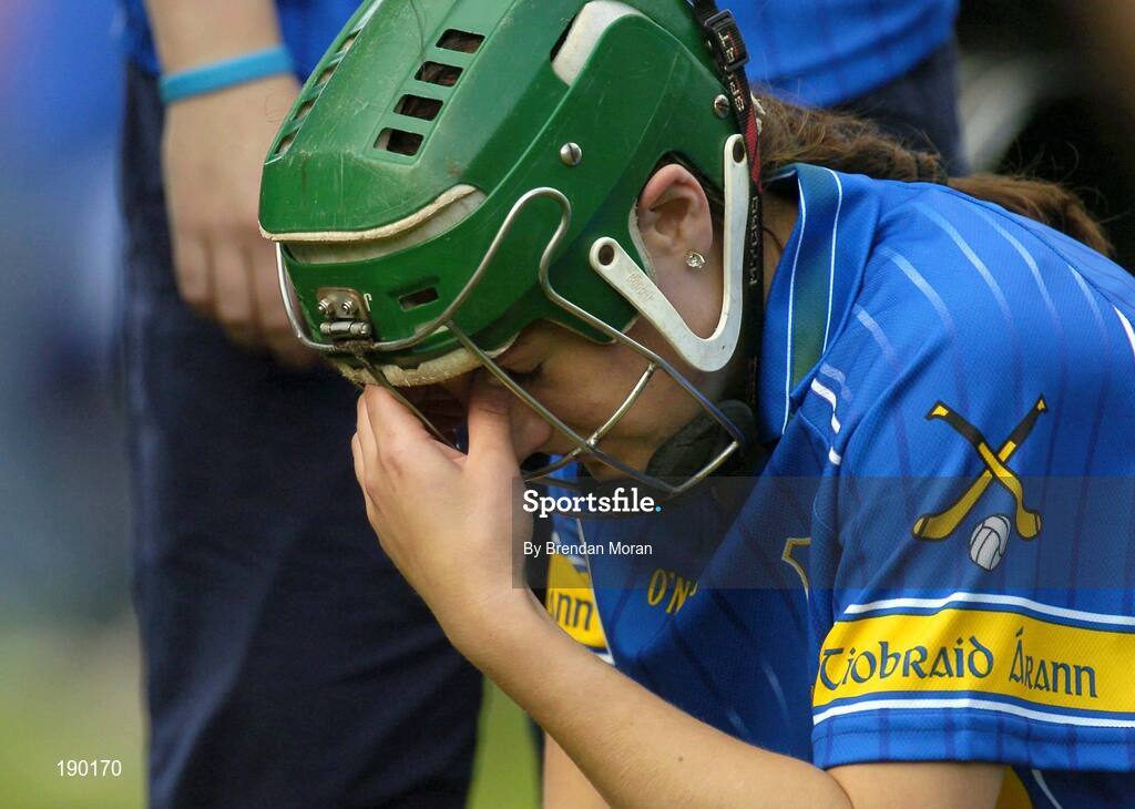 18 September 2005; A dejected Michelle Shortt, Tipperary, after the final whistle. Tipperary v Cork, Foras na Gaeilge All-Ireland Senior Camogie Final, Croke Park, Dublin. Picture credit; Brendan Moran / SPORTSFILE
