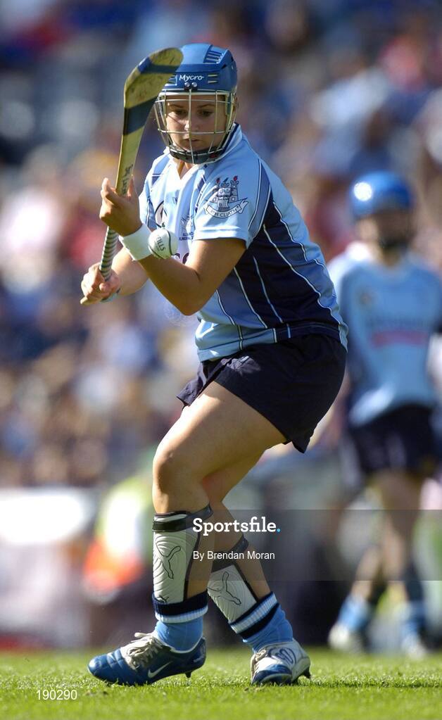 18 September 2005; Ciara Lucey, Dublin. Dublin v Clare, All-Ireland Junior Camogie Final, Croke Park, Dublin. Picture credit; Brendan Moran / SPORTSFILE *** Local Caption *** Any photograph taken by SPORTSFILE during, or in connection with, the 2005 Guinness All-Ireland Hurling Final which displays GAA logos or contains an image or part of an image of any GAA intellectual property, or, which contains images of a GAA player/players in their playing uniforms, may only be used for editorial and non-advertising purposes.  Use of photographs for advertising, as posters or for purchase separately is strictly prohibited unless prior written approval has been obtained from the Gaelic Athletic Association.