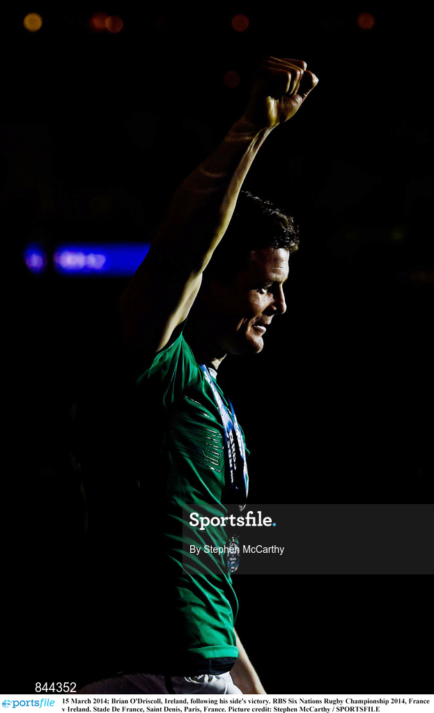 15 March 2014; Brian O'Driscoll, Ireland, following his side's victory. RBS Six Nations Rugby Championship 2014, France v Ireland. Stade De France, Saint Denis, Paris, France. Picture credit: Stephen McCarthy / SPORTSFILE