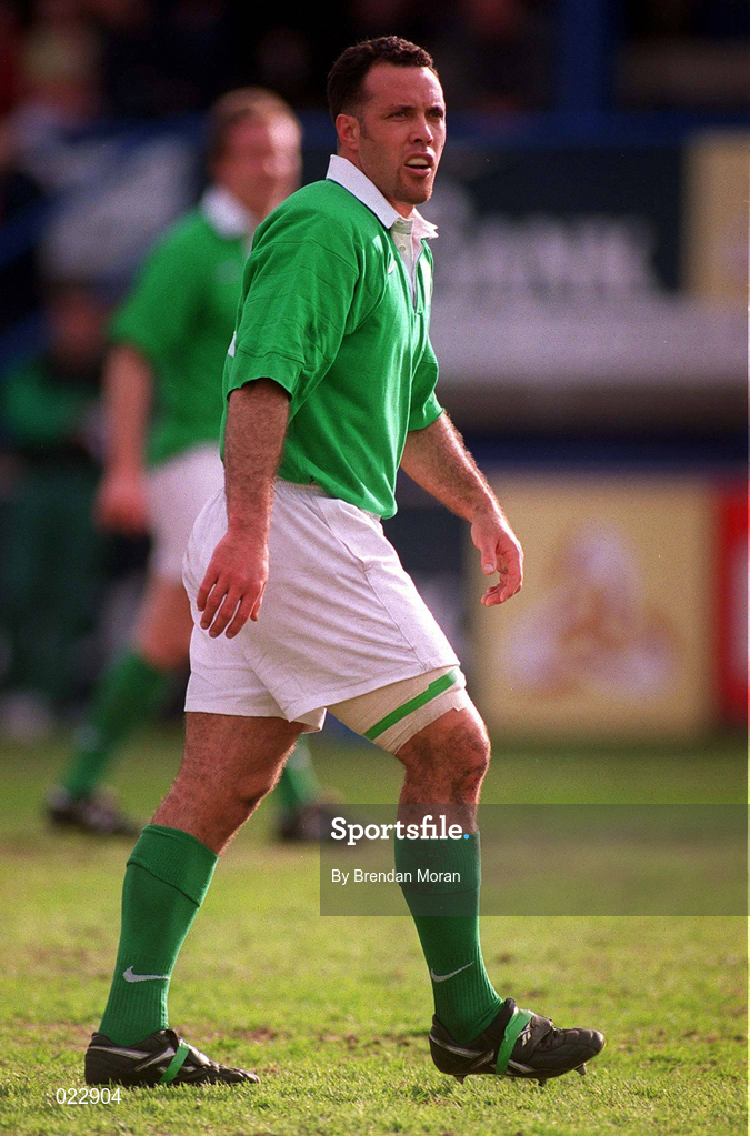 10 April 1999; Mike Mullins of Ireland during the Rugby International match between Ireland and Italy at Lansdowne Road in Dublin. Photo by Brendan Moran/Sportsfile