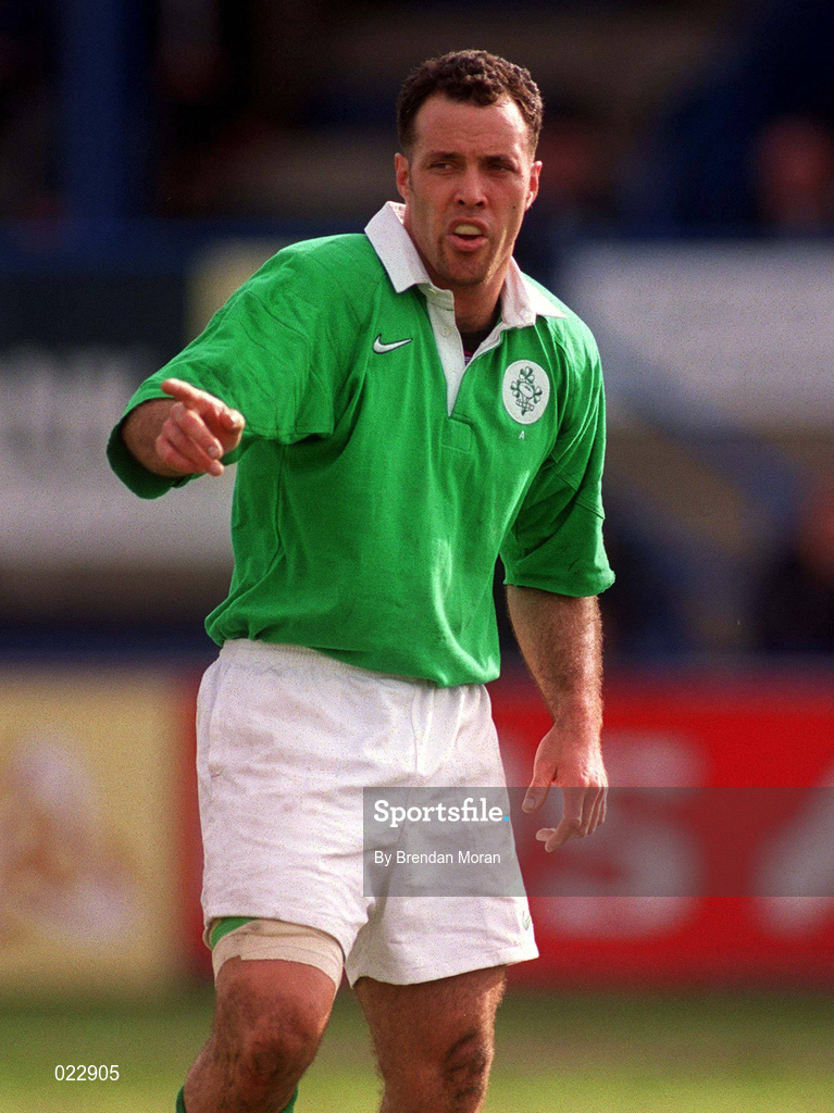 10 April 1999; Mike Mullins of Ireland during the Rugby International match between Ireland and Italy at Lansdowne Road in Dublin. Photo by Brendan Moran/Sportsfile