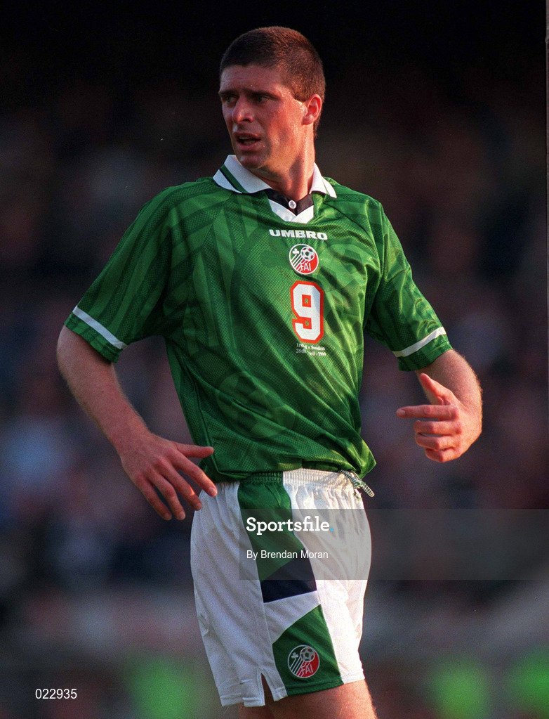 28 April 1999; Niall Quinn of Republic of Ireland during the International friendly match between Republic of Ireland and Sweden at Lansdowne Road in Dublin. Photo By Brendan Moran/Sportsfile