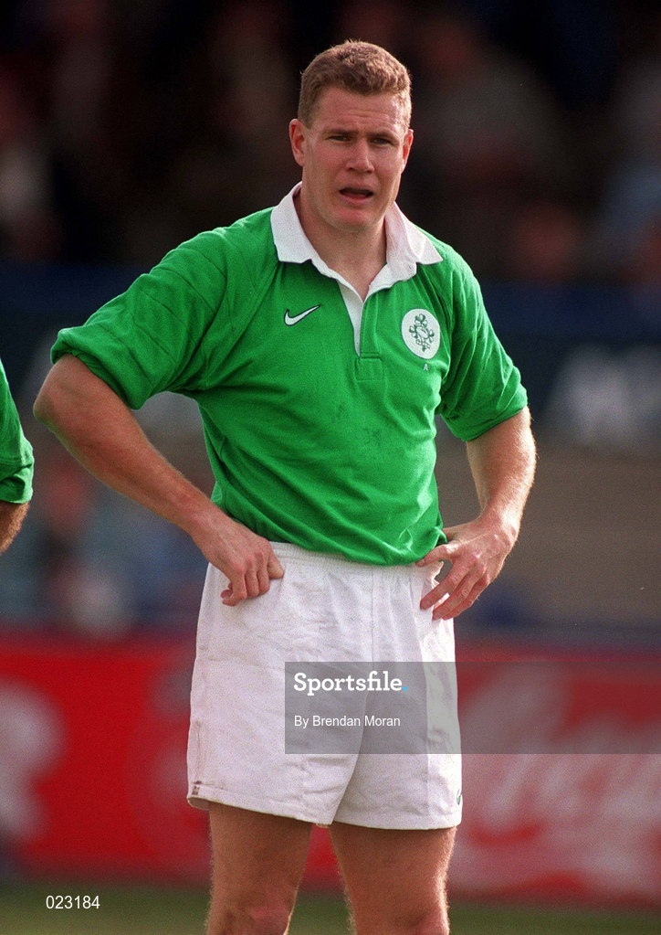 10 April 1999; Matt Mostyn of Ireland during the Rugby International match between Ireland and Italy at Lansdowne Road in Dublin. Photo by Brendan Moran/Sportsfile