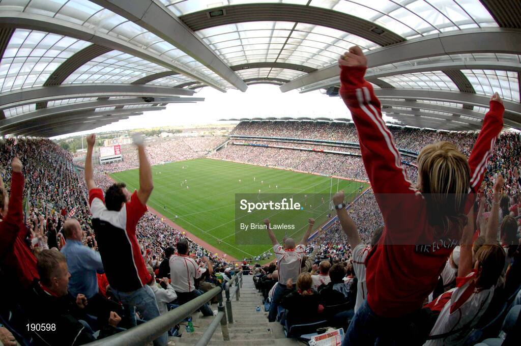25 September 2005; A general view of Croke Park during the game. Bank of Ireland All-Ireland Senior Football Championship Final, Kerry v Tyrone, Croke Park, Dublin. Picture credit; Brian Lawless / SPORTSFILE *** Local Caption *** Any photograph taken by SPORTSFILE during, or in connection with, the 2005 Bank of Ireland All-Ireland Senior Football Final which displays GAA logos or contains an image or part of an image of any GAA intellectual property, or, which contains images of a GAA player/players in their playing uniforms, may only be used for editorial and non-advertising purposes.  Use of photographs for advertising, as posters or for purchase separately is strictly prohibited unless prior written approval has been obtained from the Gaelic Athletic Association.