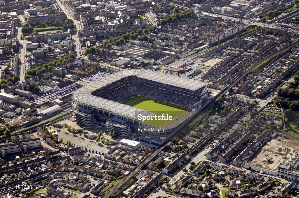 25 September 2005; An aeriel view of Croke Park. Bank of Ireland All-Ireland Senior Football Championship Final, Kerry v Tyrone, Croke Park, Dublin. Picture credit; Pat Murphy / SPORTSFILE *** Local Caption *** Any photograph taken by SPORTSFILE during, or in connection with, the 2005 Bank of Ireland All-Ireland Senior Football Final which displays GAA logos or contains an image or part of an image of any GAA intellectual property, or, which contains images of a GAA player/players in their playing uniforms, may only be used for editorial and non-advertising purposes.  Use of photographs for advertising, as posters or for purchase separately is strictly prohibited unless prior written approval has been obtained from the Gaelic Athletic Association.