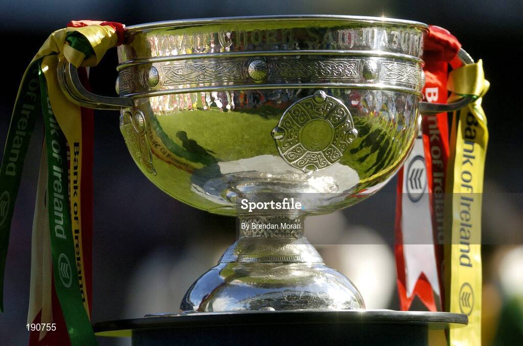 25 September 2005; A general view of the Sam Maguire Cup. Bank of Ireland All-Ireland Senior Football Championship Final, Kerry v Tyrone, Croke Park, Dublin. Picture credit; Brendan Moran / SPORTSFILE *** Local Caption *** Any photograph taken by SPORTSFILE during, or in connection with, the 2005 Bank of Ireland All-Ireland Senior Football Final which displays GAA logos or contains an image or part of an image of any GAA intellectual property, or, which contains images of a GAA player/players in their playing uniforms, may only be used for editorial and non-advertising purposes.  Use of photographs for advertising, as posters or for purchase separately is strictly prohibited unless prior written approval has been obtained from the Gaelic Athletic Association.