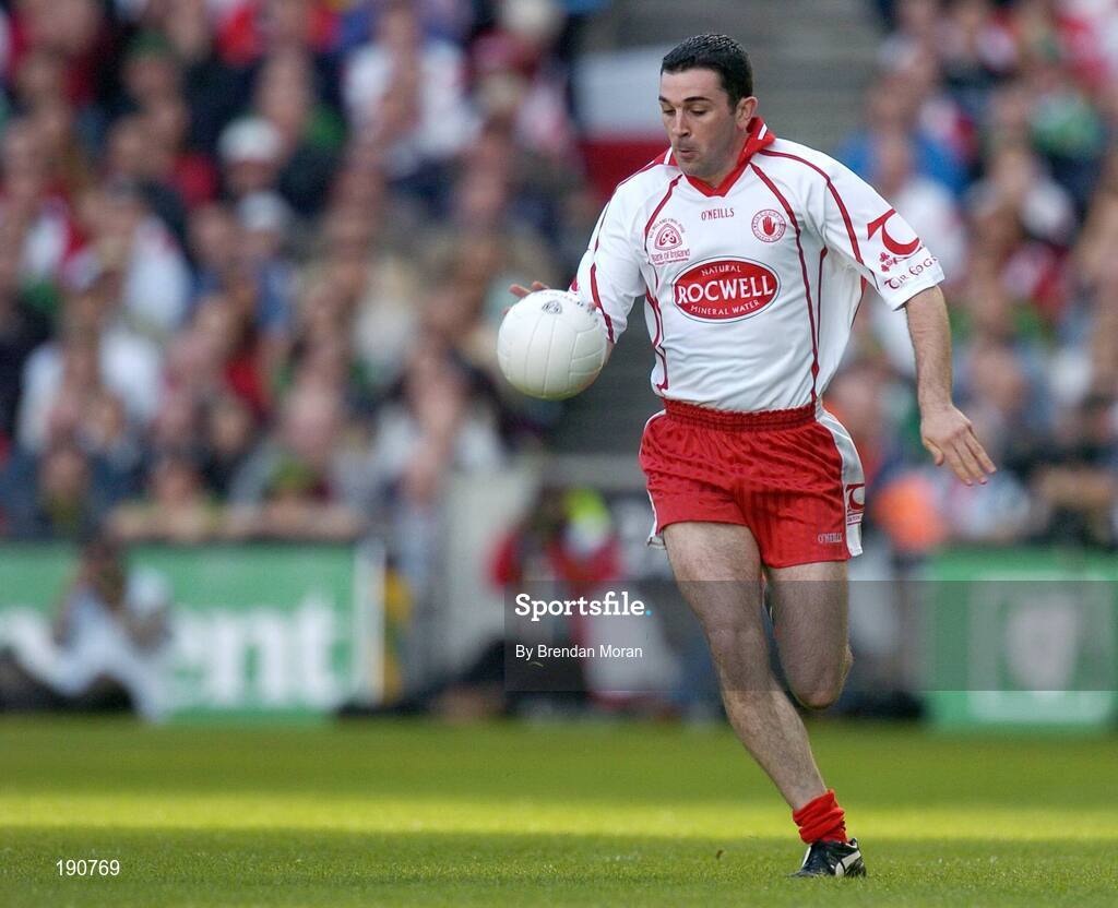 25 September 2005; Ryan Mellon, Tyrone. Bank of Ireland All-Ireland Senior Football Championship Final, Kerry v Tyrone, Croke Park, Dublin. Picture credit; Brendan Moran / SPORTSFILE *** Local Caption *** Any photograph taken by SPORTSFILE during, or in connection with, the 2005 Bank of Ireland All-Ireland Senior Football Final which displays GAA logos or contains an image or part of an image of any GAA intellectual property, or, which contains images of a GAA player/players in their playing uniforms, may only be used for editorial and non-advertising purposes.  Use of photographs for advertising, as posters or for purchase separately is strictly prohibited unless prior written approval has been obtained from the Gaelic Athletic Association.