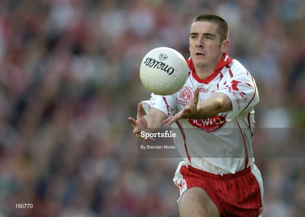 25 September 2005; Philip Jordan, Tyrone. Bank of Ireland All-Ireland Senior Football Championship Final, Kerry v Tyrone, Croke Park, Dublin. Picture credit; Brendan Moran / SPORTSFILE *** Local Caption *** Any photograph taken by SPORTSFILE during, or in connection with, the 2005 Bank of Ireland All-Ireland Senior Football Final which displays GAA logos or contains an image or part of an image of any GAA intellectual property, or, which contains images of a GAA player/players in their playing uniforms, may only be used for editorial and non-advertising purposes.  Use of photographs for advertising, as posters or for purchase separately is strictly prohibited unless prior written approval has been obtained from the Gaelic Athletic Association.