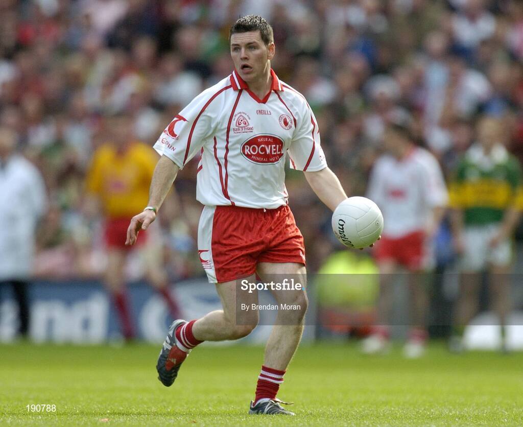 25 September 2005; Conor Gormley, Tyrone. Bank of Ireland All-Ireland Senior Football Championship Final, Kerry v Tyrone, Croke Park, Dublin. Picture credit; Brendan Moran / SPORTSFILE *** Local Caption *** Any photograph taken by SPORTSFILE during, or in connection with, the 2005 Bank of Ireland All-Ireland Senior Football Final which displays GAA logos or contains an image or part of an image of any GAA intellectual property, or, which contains images of a GAA player/players in their playing uniforms, may only be used for editorial and non-advertising purposes.  Use of photographs for advertising, as posters or for purchase separately is strictly prohibited unless prior written approval has been obtained from the Gaelic Athletic Association.