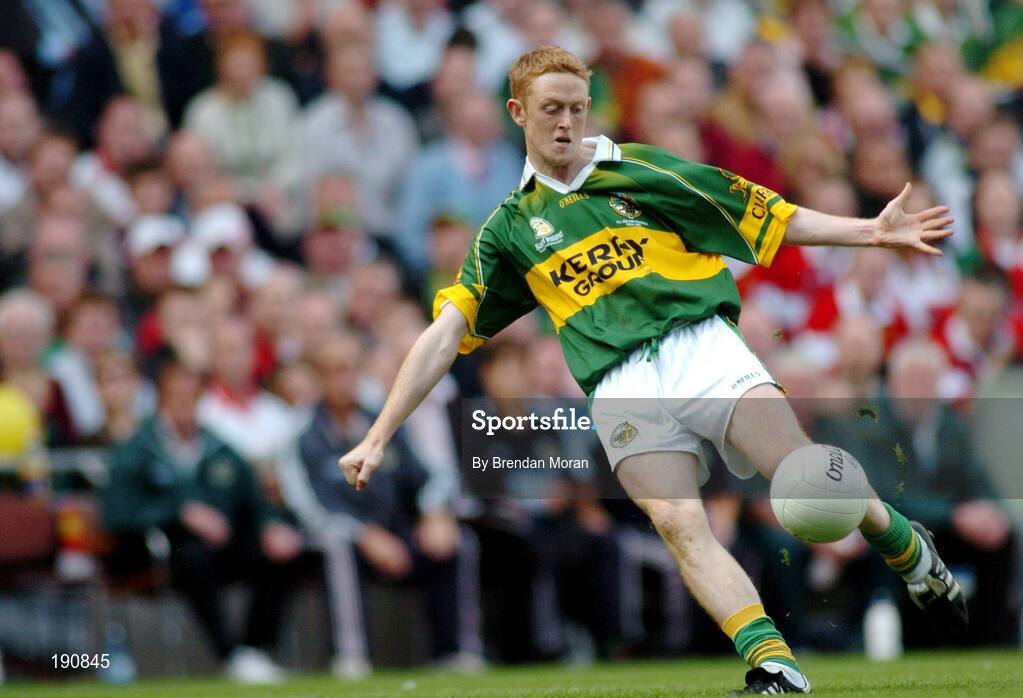 25 September 2005; Colm Cooper, Kerry. Bank of Ireland All-Ireland Senior Football Championship Final, Kerry v Tyrone, Croke Park, Dublin. Picture credit; Brendan Moran / SPORTSFILE *** Local Caption *** Any photograph taken by SPORTSFILE during, or in connection with, the 2005 Bank of Ireland All-Ireland Senior Football Final which displays GAA logos or contains an image or part of an image of any GAA intellectual property, or, which contains images of a GAA player/players in their playing uniforms, may only be used for editorial and non-advertising purposes.  Use of photographs for advertising, as posters or for purchase separately is strictly prohibited unless prior written approval has been obtained from the Gaelic Athletic Association.