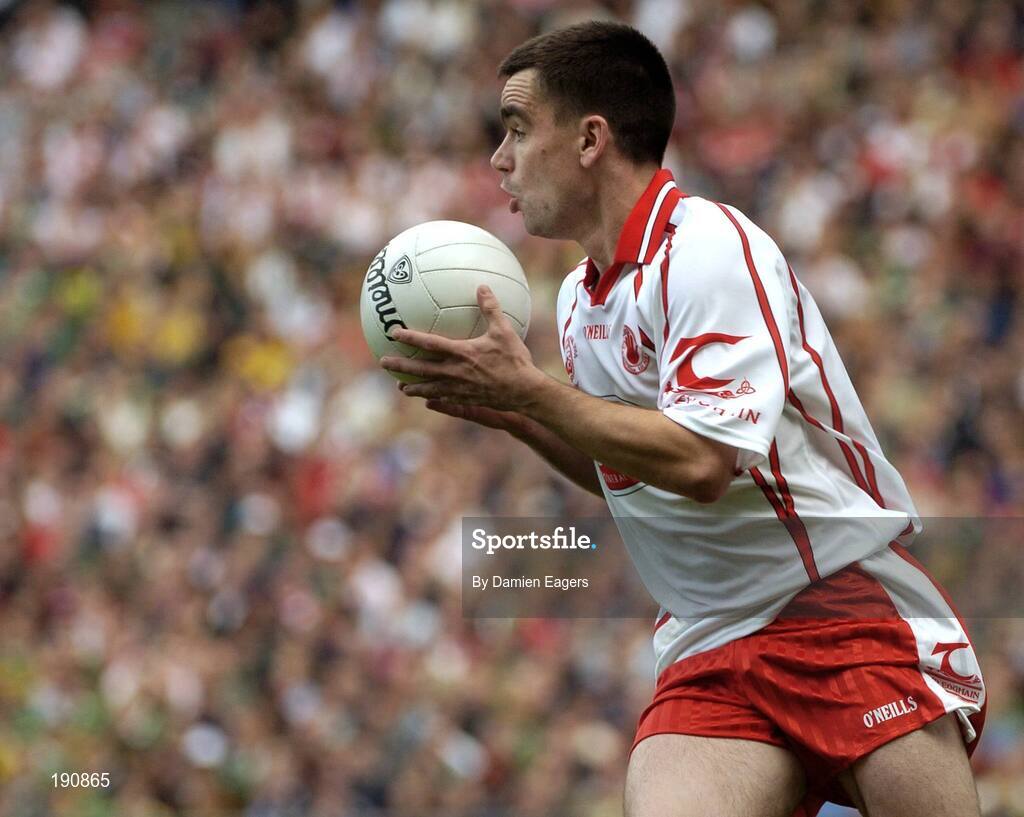 25 September 2005; Ryan McMenamin, Tyrone. Bank of Ireland All-Ireland Senior Football Championship Final, Kerry v Tyrone, Croke Park, Dublin. Picture credit; Damien Eagers/ SPORTSFILE *** Local Caption *** Any photograph taken by SPORTSFILE during, or in connection with, the 2005 Bank of Ireland All-Ireland Senior Football Final which displays GAA logos or contains an image or part of an image of any GAA intellectual property, or, which contains images of a GAA player/players in their playing uniforms, may only be used for editorial and non-advertising purposes.  Use of photographs for advertising, as posters or for purchase separately is strictly prohibited unless prior written approval has been obtained from the Gaelic Athletic Association.