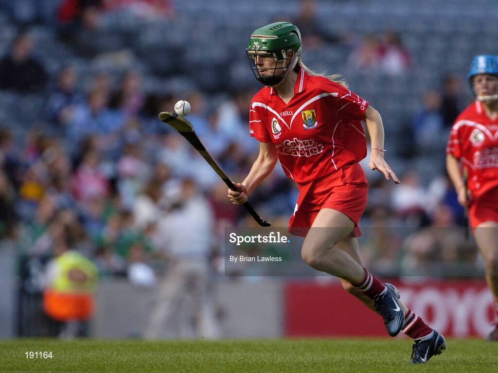18 September 2005; Mary O'Connor, Cork. Tipperary v Cork, All-Ireland Senior Camogie Final, Croke Park, Dublin. Picture credit; Brian Lawless / SPORTSFILE *** Local Caption *** Any photograph taken by SPORTSFILE during, or in connection with, the 2005 Guinness All-Ireland Hurling Final which displays GAA logos or contains an image or part of an image of any GAA intellectual property, or, which contains images of a GAA player/players in their playing uniforms, may only be used for editorial and non-advertising purposes.  Use of photographs for advertising, as posters or for purchase separately is strictly prohibited unless prior written approval has been obtained from the Gaelic Athletic Association.