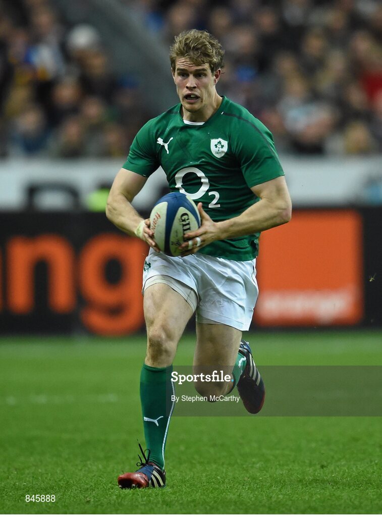 15 March 2014; Andrew Trimble, Ireland. RBS Six Nations Rugby Championship 2014, France v Ireland, Stade De France, Saint Denis, Paris, France. Picture credit: Stephen McCarthy / SPORTSFILE