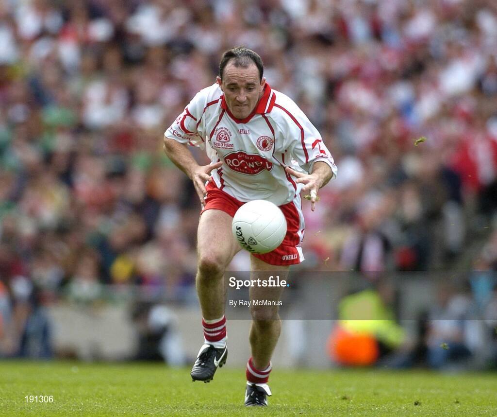 25 September 2005; Brian Dooher, Tyrone. Bank of Ireland All-Ireland Senior Football Championship Final, Kerry v Tyrone, Croke Park, Dublin. Picture credit; Ray McManus / SPORTSFILE *** Local Caption *** Any photograph taken by SPORTSFILE during, or in connection with, the 2005 Bank of Ireland All-Ireland Senior Football Final which displays GAA logos or contains an image or part of an image of any GAA intellectual property, or, which contains images of a GAA player/players in their playing uniforms, may only be used for editorial and non-advertising purposes.  Use of photographs for advertising, as posters or for purchase separately is strictly prohibited unless prior written approval has been obtained from the Gaelic Athletic Association.