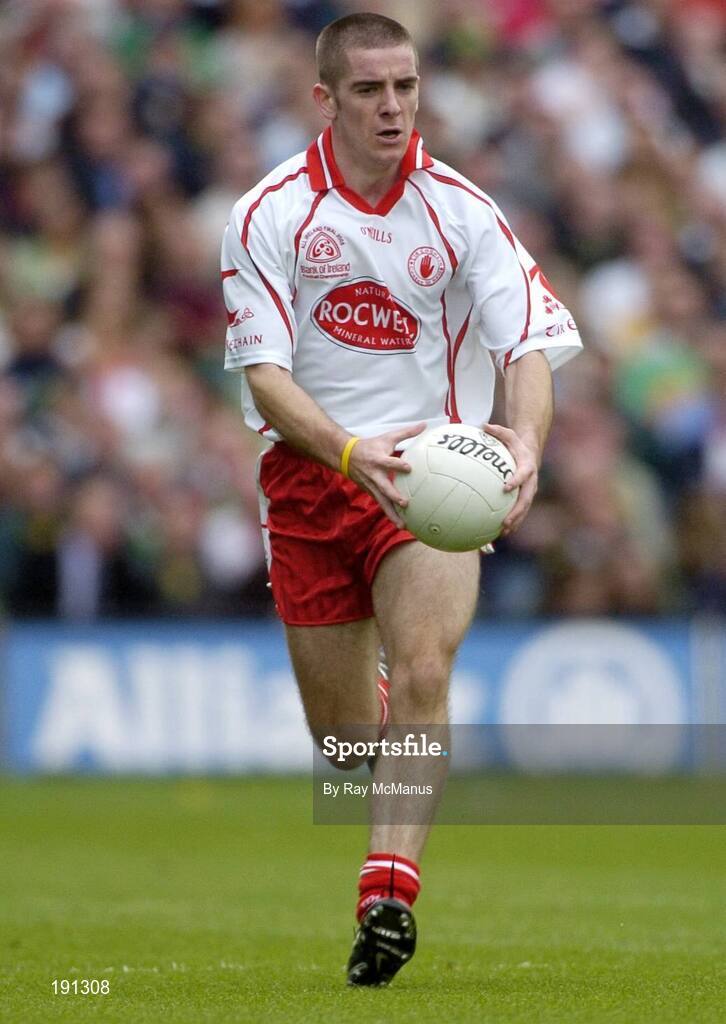 25 September 2005; Philip Jordan, Tyrone. Bank of Ireland All-Ireland Senior Football Championship Final, Kerry v Tyrone, Croke Park, Dublin. Picture credit; Ray McManus / SPORTSFILE *** Local Caption *** Any photograph taken by SPORTSFILE during, or in connection with, the 2005 Bank of Ireland All-Ireland Senior Football Final which displays GAA logos or contains an image or part of an image of any GAA intellectual property, or, which contains images of a GAA player/players in their playing uniforms, may only be used for editorial and non-advertising purposes.  Use of photographs for advertising, as posters or for purchase separately is strictly prohibited unless prior written approval has been obtained from the Gaelic Athletic Association.