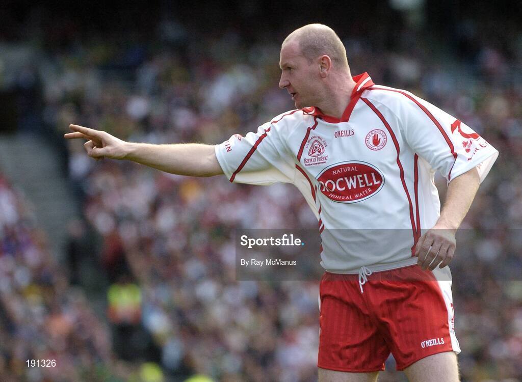 25 September 2005; Chris Lawn, Tyrone. Bank of Ireland All-Ireland Senior Football Championship Final, Kerry v Tyrone, Croke Park, Dublin. Picture credit; Ray McManus / SPORTSFILE *** Local Caption *** Any photograph taken by SPORTSFILE during, or in connection with, the 2005 Bank of Ireland All-Ireland Senior Football Final which displays GAA logos or contains an image or part of an image of any GAA intellectual property, or, which contains images of a GAA player/players in their playing uniforms, may only be used for editorial and non-advertising purposes.  Use of photographs for advertising, as posters or for purchase separately is strictly prohibited unless prior written approval has been obtained from the Gaelic Athletic Association.