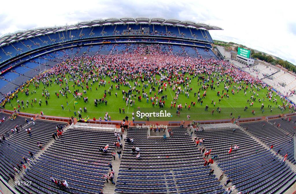 25 September 2005; A general view of Croke Park after the game. Bank of Ireland All-Ireland Senior Football Championship Final, Kerry v Tyrone, Croke Park, Dublin. Picture credit; Brian Lawless / SPORTSFILE *** Local Caption *** Any photograph taken by SPORTSFILE during, or in connection with, the 2005 Bank of Ireland All-Ireland Senior Football Final which displays GAA logos or contains an image or part of an image of any GAA intellectual property, or, which contains images of a GAA player/players in their playing uniforms, may only be used for editorial and non-advertising purposes.  Use of photographs for advertising, as posters or for purchase separately is strictly prohibited unless prior written approval has been obtained from the Gaelic Athletic Association.