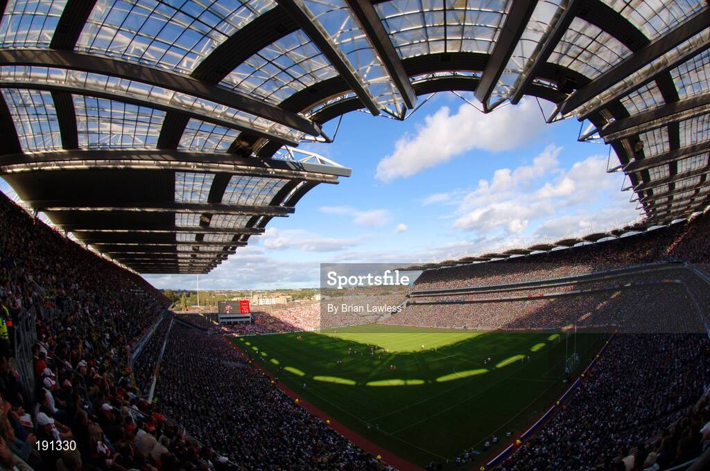 25 September 2005; A general view of Croke Park during the game. Bank of Ireland All-Ireland Senior Football Championship Final, Kerry v Tyrone, Croke Park, Dublin. Picture credit; Brian Lawless / SPORTSFILE *** Local Caption *** Any photograph taken by SPORTSFILE during, or in connection with, the 2005 Bank of Ireland All-Ireland Senior Football Final which displays GAA logos or contains an image or part of an image of any GAA intellectual property, or, which contains images of a GAA player/players in their playing uniforms, may only be used for editorial and non-advertising purposes.  Use of photographs for advertising, as posters or for purchase separately is strictly prohibited unless prior written approval has been obtained from the Gaelic Athletic Association.
