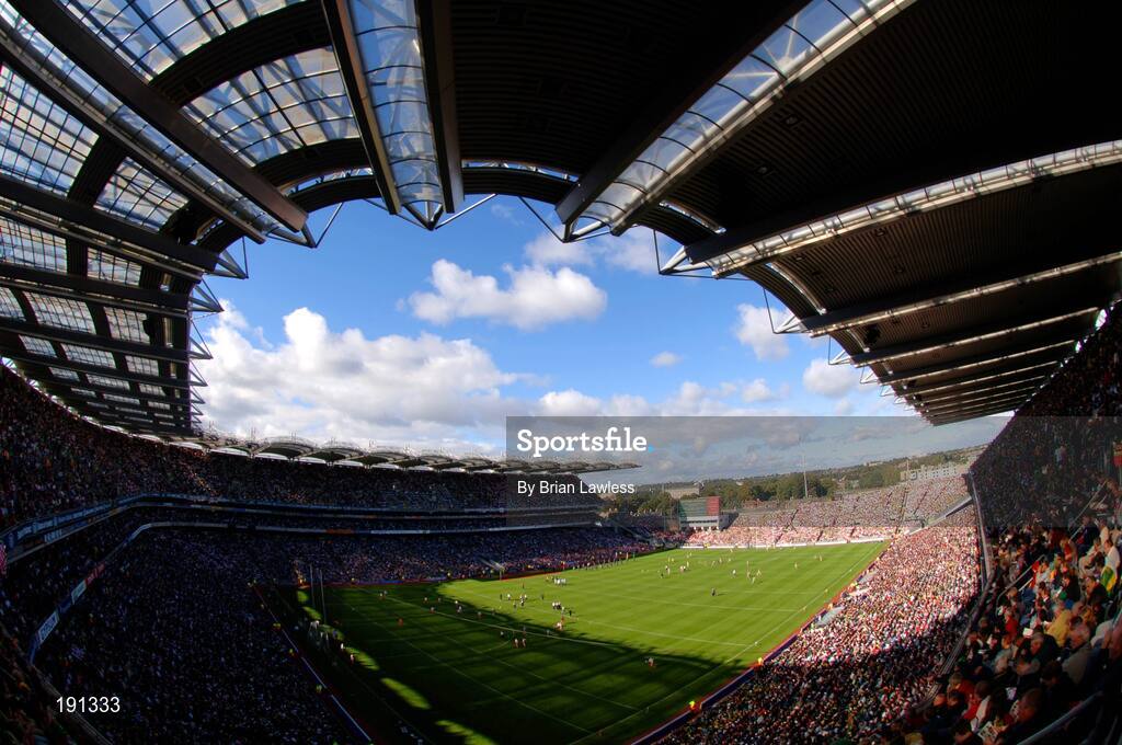 25 September 2005; A general view of Croke Park during the game. Bank of Ireland All-Ireland Senior Football Championship Final, Kerry v Tyrone, Croke Park, Dublin. Picture credit; Brian Lawless / SPORTSFILE *** Local Caption *** Any photograph taken by SPORTSFILE during, or in connection with, the 2005 Bank of Ireland All-Ireland Senior Football Final which displays GAA logos or contains an image or part of an image of any GAA intellectual property, or, which contains images of a GAA player/players in their playing uniforms, may only be used for editorial and non-advertising purposes.  Use of photographs for advertising, as posters or for purchase separately is strictly prohibited unless prior written approval has been obtained from the Gaelic Athletic Association.