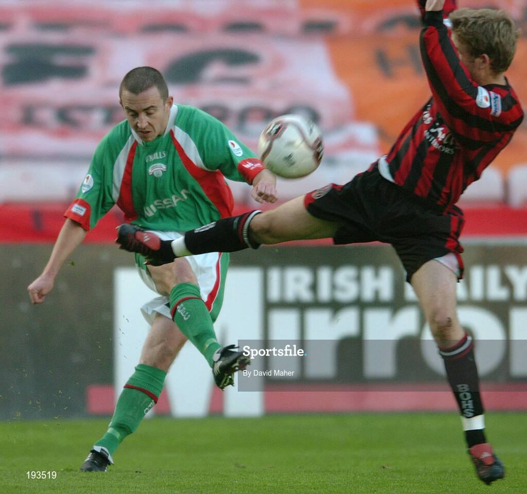 31 October 2005; Neal Horgan, Cork City, in action against John Paul Kelly, Bohemians. eircom League, Premier Division, Bohemians v Cork City, Dalymount Park, Dublin. Picture credit: David Maher / SPORTSFILE