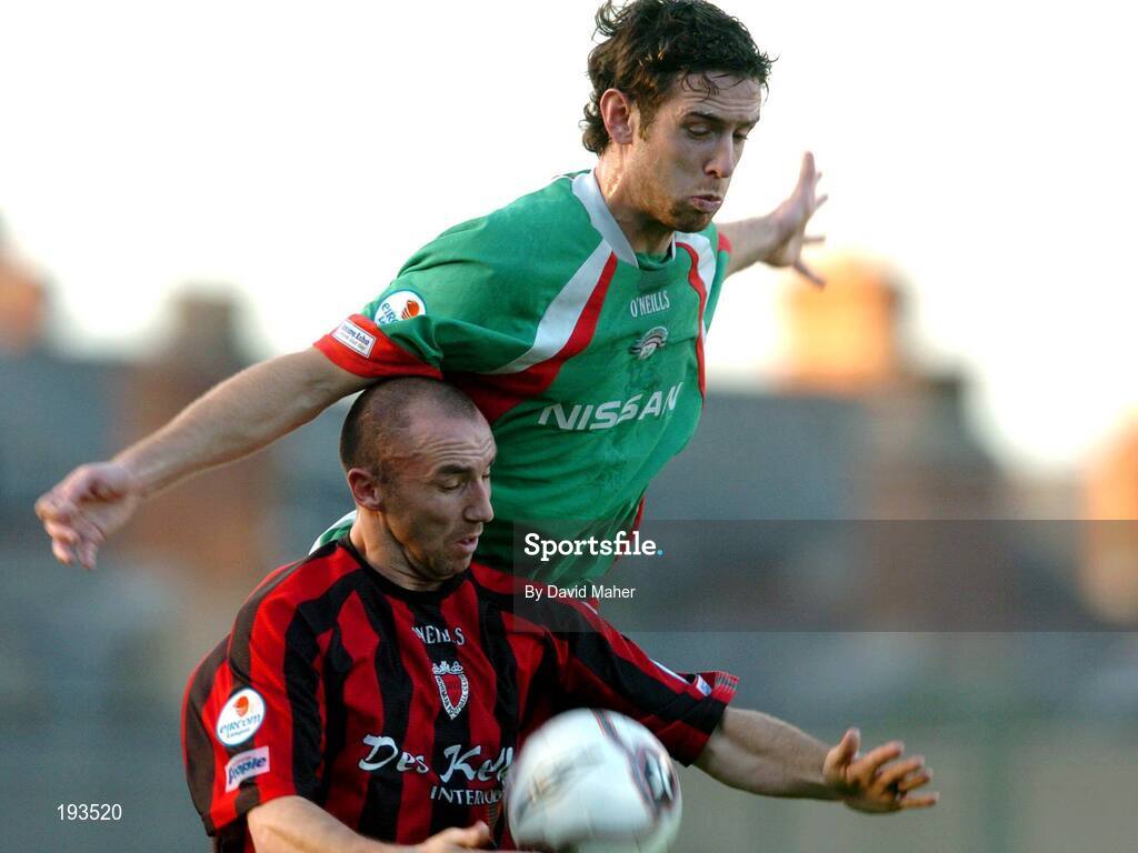 31 October 2005; Alan Bennett, Cork City, in action against Tony Grant, Bohemians. eircom League, Premier Division, Bohemians v Cork City, Dalymount Park, Dublin. Picture credit: David Maher / SPORTSFILE